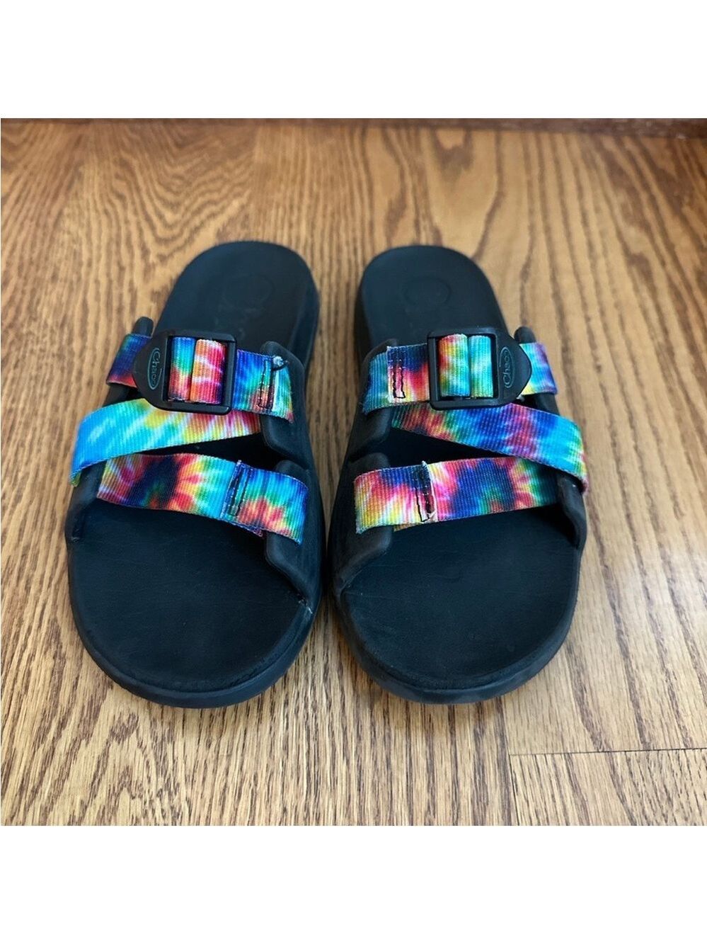 Chaco Chillo Slides Sandals Girls Size 2 Rainbow